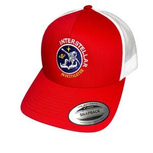 Interstellar Investigator Snapback Cap Red White Mesh Back Carpe Data Promo Hat